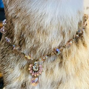 retro regency pink gold necklace jewlelry